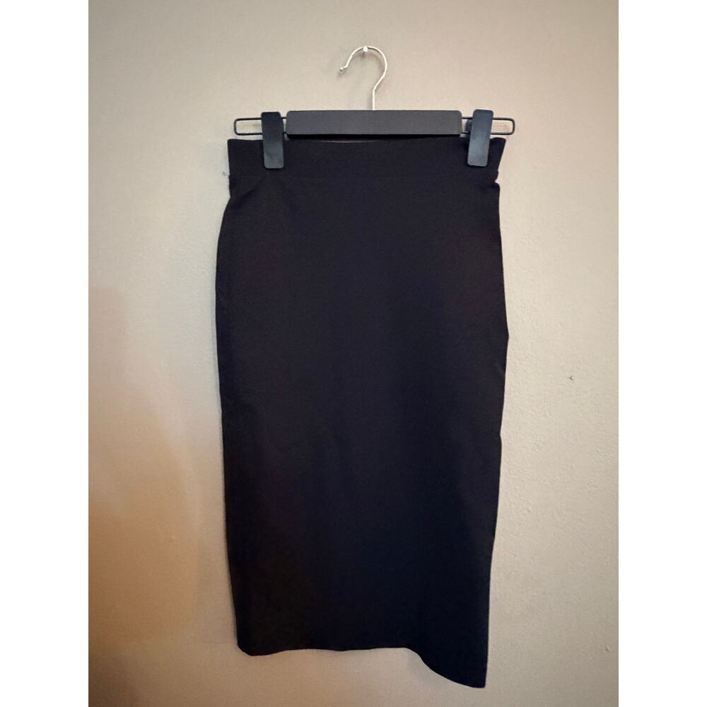 Zara Women's High Elastic Waistband Pull On Pencil Midi Skirt Black S